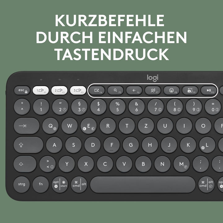 Logitech Pebble 2 Combo, kabellose Tastatur und Maus, leise und mobil, anpassbar, Logi Bolt, Bluetoo