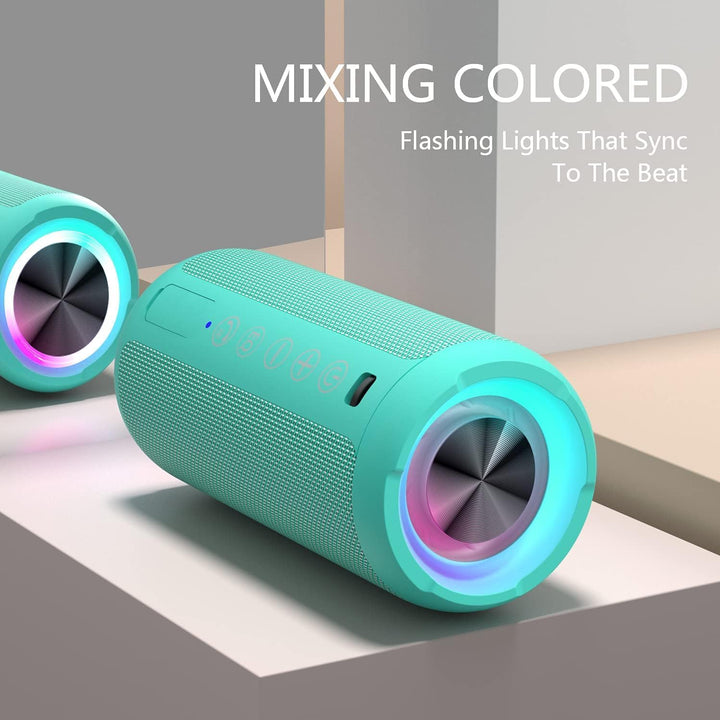 Ortizan Bluetooth Lautsprecher, Bleutooth Box mit LED-Licht, Tragbarer Mini Musikbox mit Freisprechf