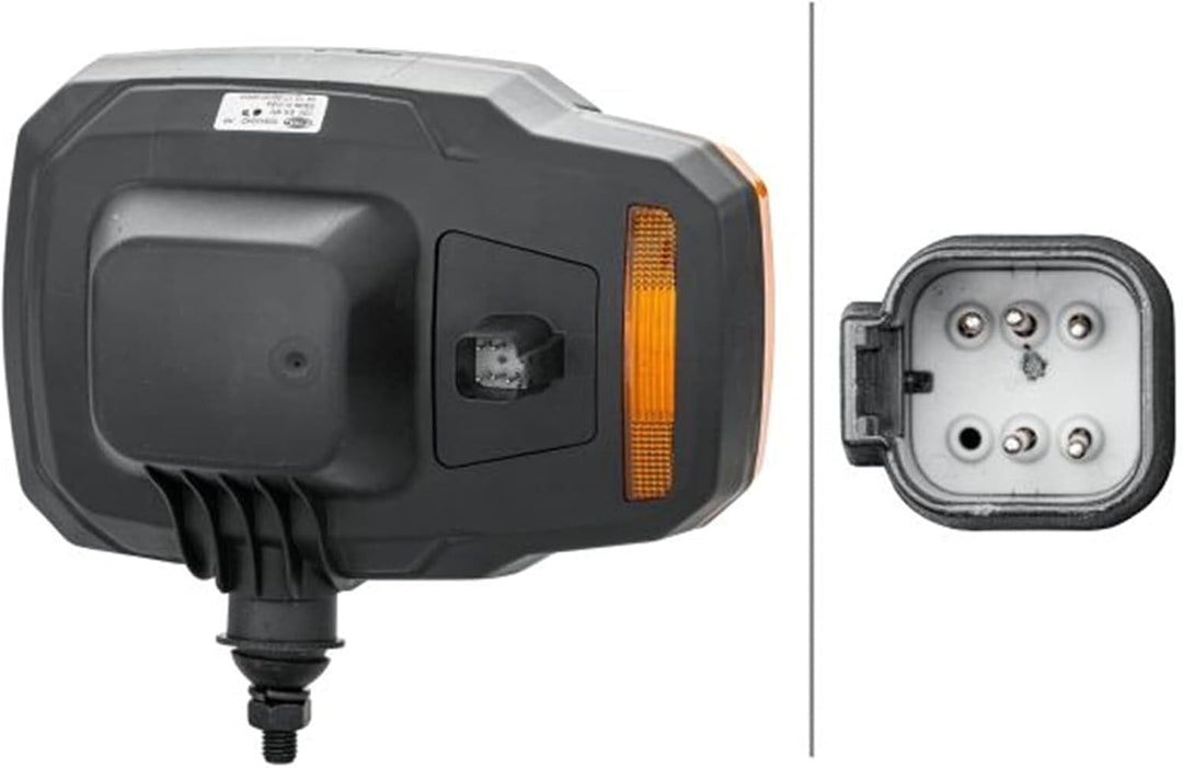 HELLA - Halogen-Hauptscheinwerfer - 12V - Einbau - Lichtscheibenfarbe: gelb - Stecker: DEUTSCH Steck
