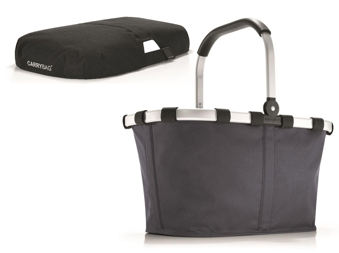 reisenthel Angebot Einkaufskorb carrybag Plus passendes Cover Sichtschutz Abdeckung (Graphite) Grau,