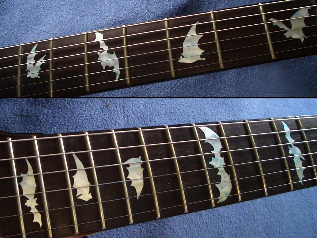 Griffbrett Marker Inlay Aufkleber Decals für Gitarre &amp; Bass – Bat Wing – Weiss Perle Weisse Perle, W