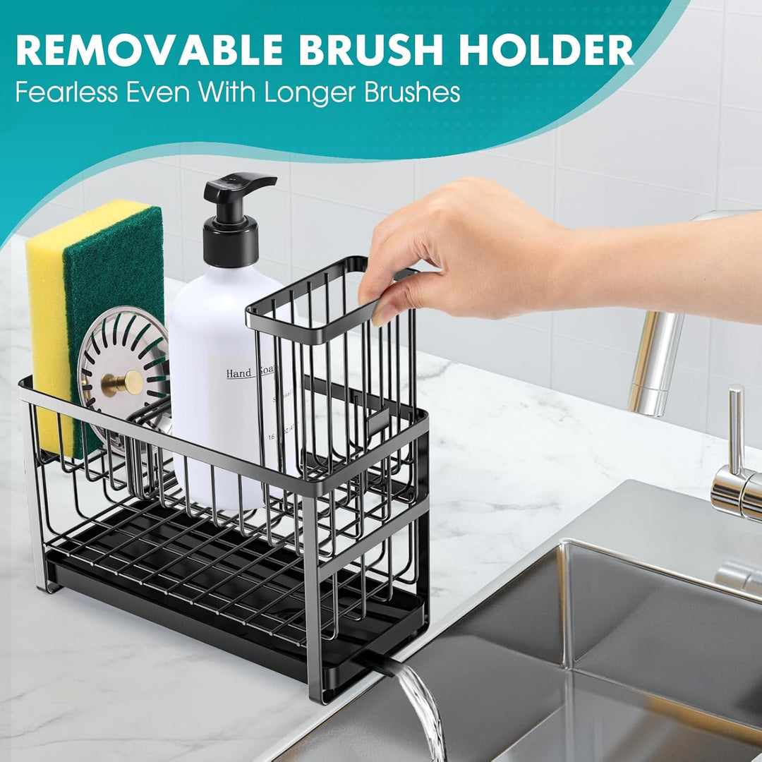 Sinnsally Spülbecken Organizer Küchen,Sink Caddy Kitchen Organizer Schwammhalter Spülorganizer Edels