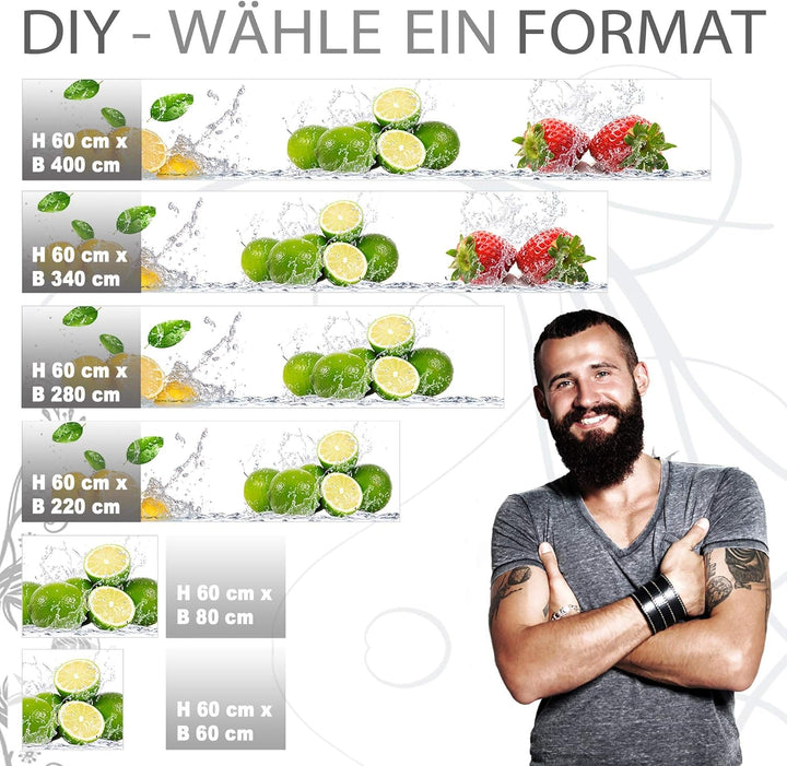 StickerProfis Küchenrückwand selbstklebend Pro Fruit Splash 60 x 220cm DIY - Do It Yourself PVC Spri