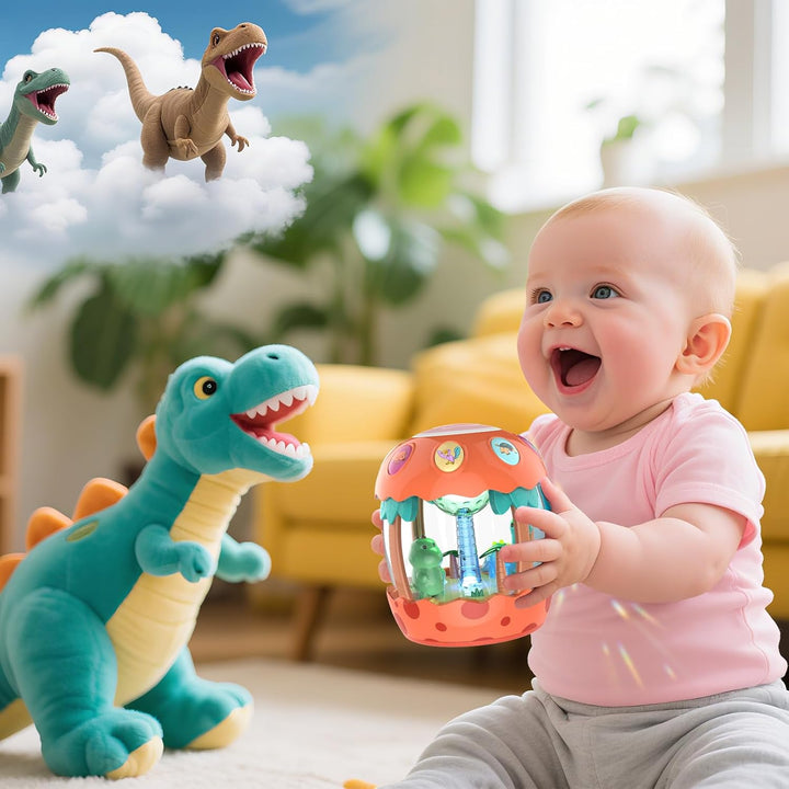 m zimoon Baby Spielzeug ab 6 Monate, Dinosaurier Drehender Projektor Kinderspielzeug mit Licht, Lust