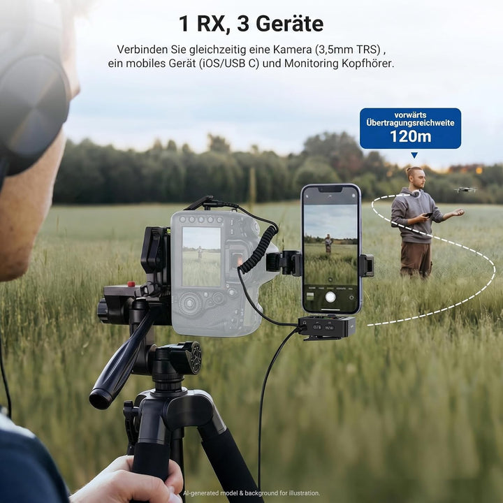 NEEWER CM26 MAX AI kabelloses Lavalier Mikrofon kompatibel mit iPhone 17 16 15 Android Kamera PC, US