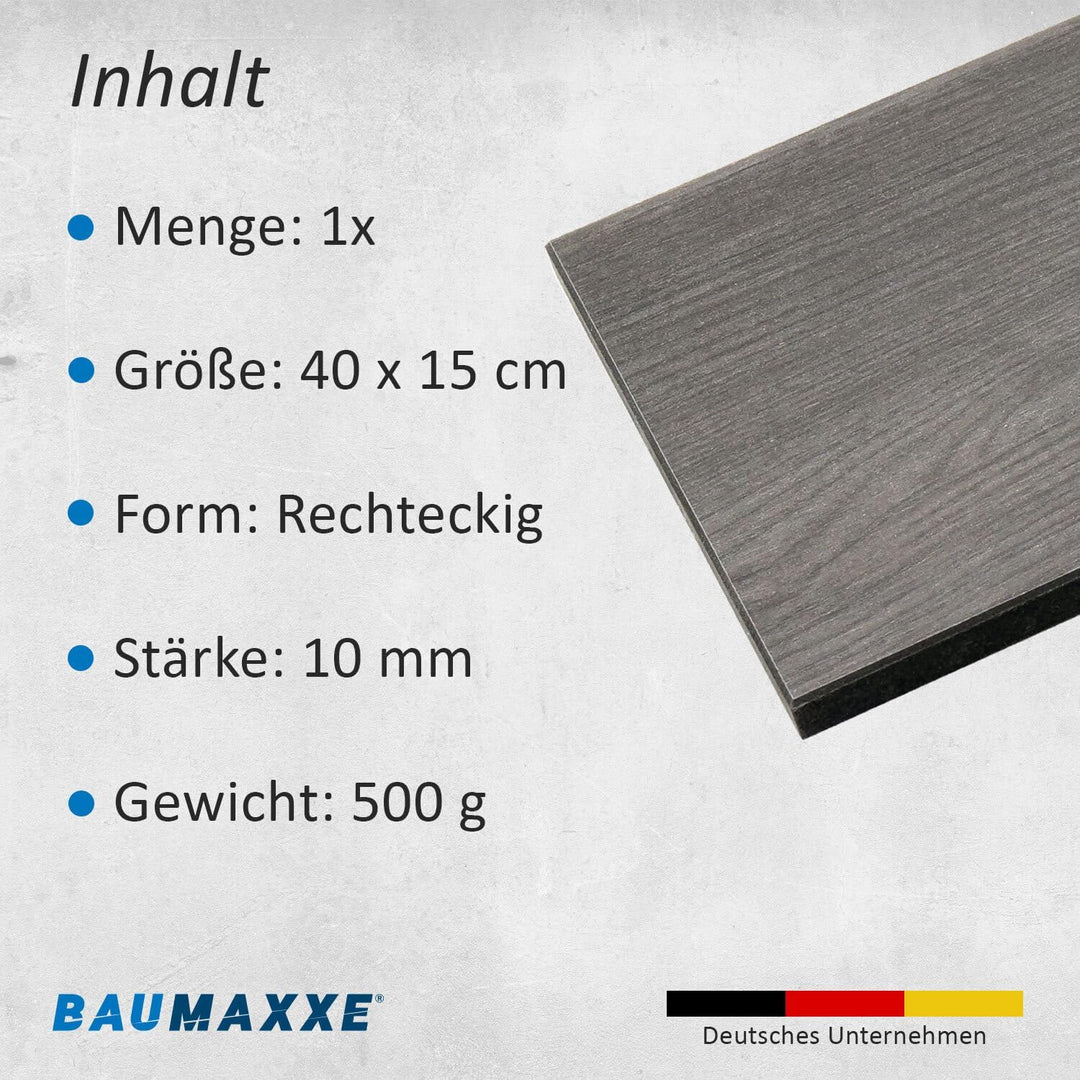 Regalbrett Holz Optik I 40 x 15 cm rechteckig I Stärke: 10 mm I Schwarz Ash I Wandregal I bm361 40x1