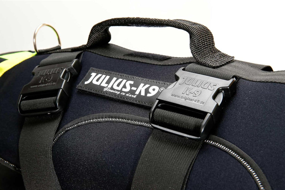 Julius-K9, IDC Multifunktionale Hundeweste 3in1, Grösse: XL, Schwarz und Neon XL Schwarz und UV Oran
