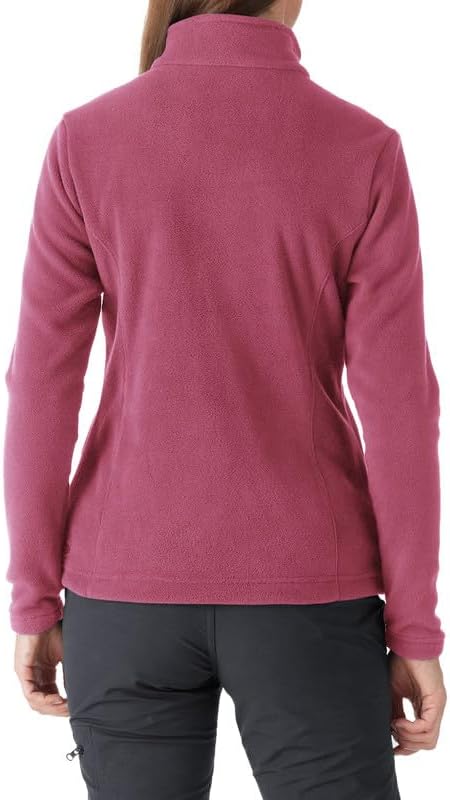 Outdoor Ventures Damen Fleecejacke mit Durchgehendem Reissverschluss Stehkragen Frauen Leichte Fleec