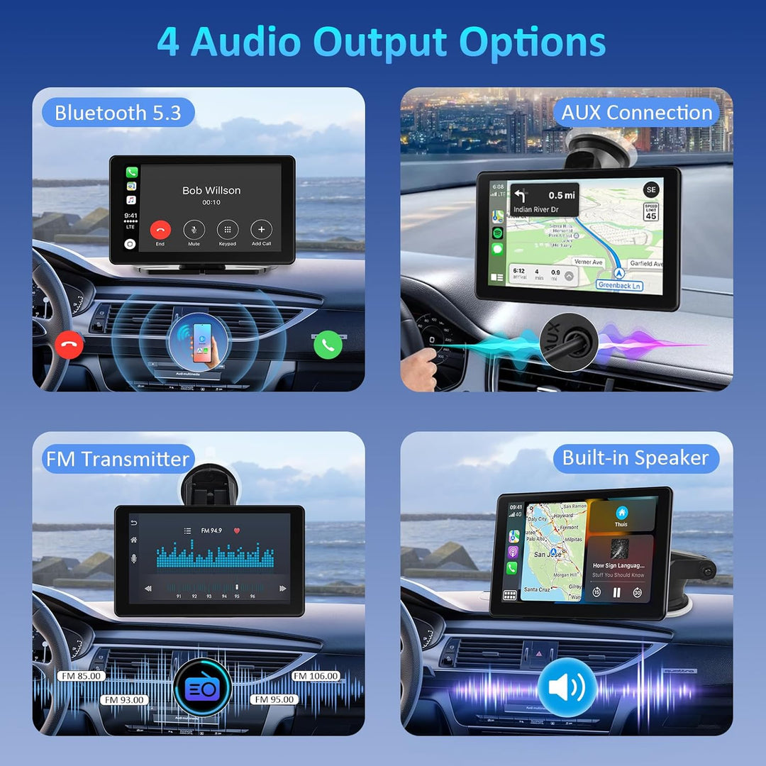 Carplay Display Autoradio, 7 Zoll HD IPS Android Auto Display, Wireless Apple Carplay Bildschirm mit
