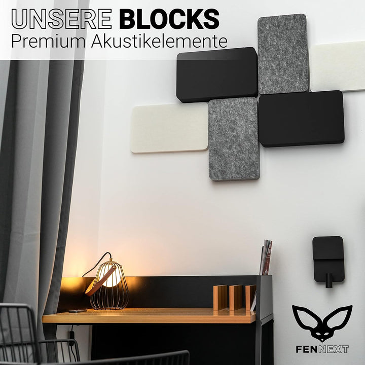 FENNEXT® Schallabsorber Wand Paneele [6 Stk.] für spürbar reduzierte Geräusche I Modernes Akustikbil