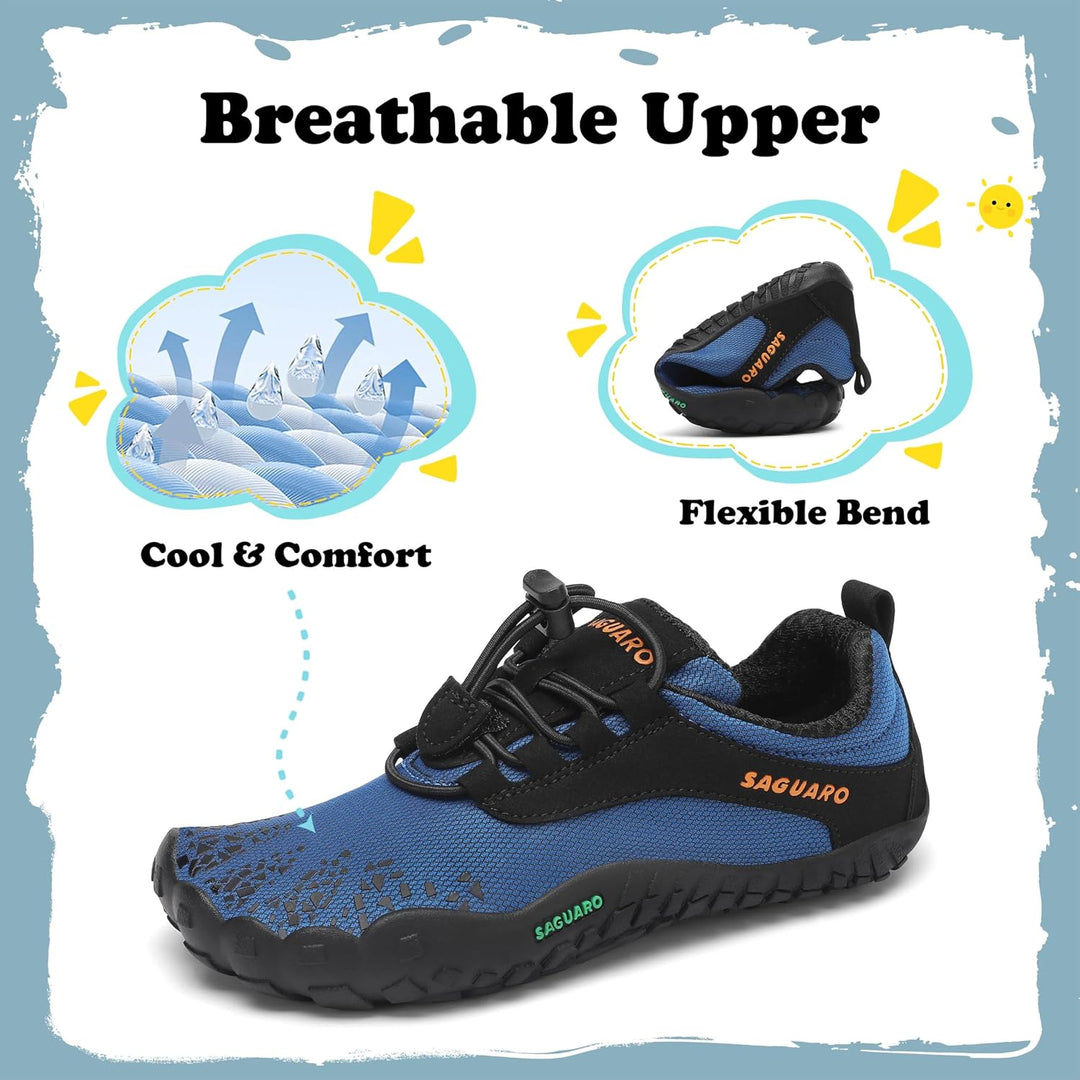 SAGUARO Barfussschuhe Kinder Outdoor Sport Barfuss Schuhe für Jungen Mädchen Gr.24-36 27 EU Azurblau
