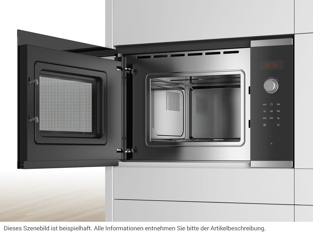 BOSCH BFL523MS0 Einbau-Mikrowelle Kapazität 20 Liter Leistung 800 Watt Farbe Schwarz/Edelstahl