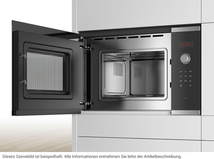 BOSCH BFL523MS0 Einbau-Mikrowelle Kapazität 20 Liter Leistung 800 Watt Farbe Schwarz/Edelstahl