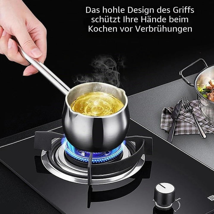 IMEEA Milchpfanne 10oz/300ml Kaffeekanne Butterwärmer mit langem Griff Induktions-Milchwärmertopf SU