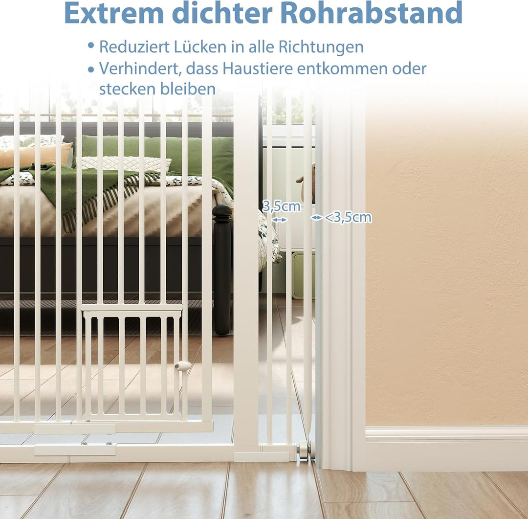 COSTWAY Türschutzgitter Hunde, Absperrgitter ganz hoch, 77-104 cm x 171 cm, Schutzgitter mit Kleiner