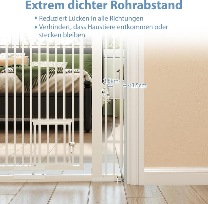COSTWAY Türschutzgitter Hunde, Absperrgitter ganz hoch, 77-104 cm x 171 cm, Schutzgitter mit Kleiner
