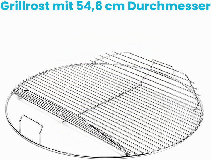 GRISUN Grillrost Rund 54,6 cm klappbar, Ersatz für Weber 57 cm Holzkohlegrill, One-Touch, Performer,