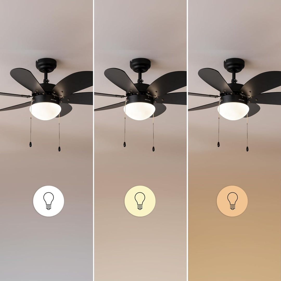 Cecotec Deckenventilator EnergySilence Aero 3600 Vision Full Black, 92 cm | Lampenfassung ohne Leuch