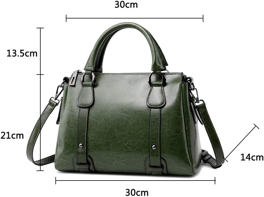Coolives Damen Tasche aus Leder Handtasche Henkeltasche Umhängetasche Schultertasche Grün EINWEG, Gr