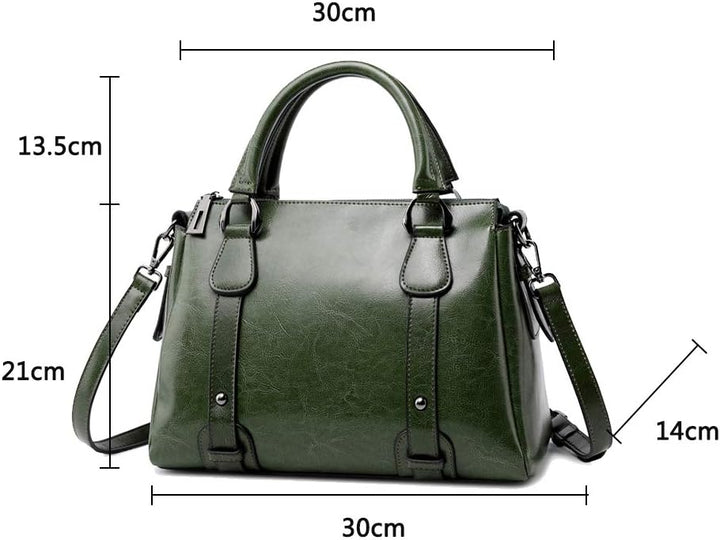 Coolives Damen Tasche aus Leder Handtasche Henkeltasche Umhängetasche Schultertasche Grün EINWEG, Gr