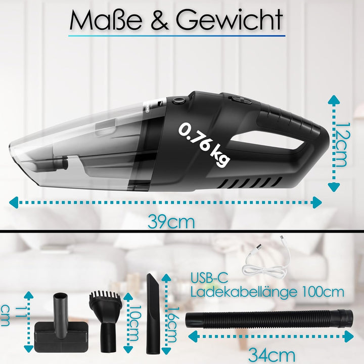 Steinborg® Handstaubsauger Akku Handsauger kabellos Akkusauger Leistungsstarker tragbarer Leichter A
