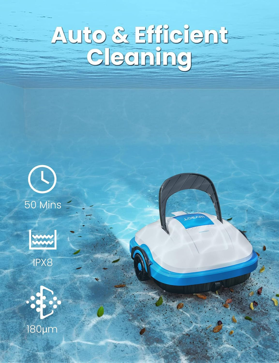 WYBOT Poolroboter Akku Kabellos Poolsauger Roboter mit Dual-Antriebsmotoren, Automatisches Parken Po