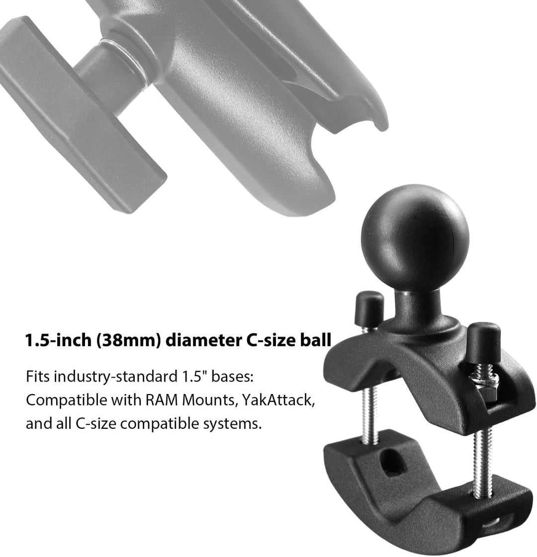Universelle 38mm/1,5 Zoll/C Grösse Basis, Aluminium-Klemmhalterung für Rund- und Eckrohre 25-50 mm,