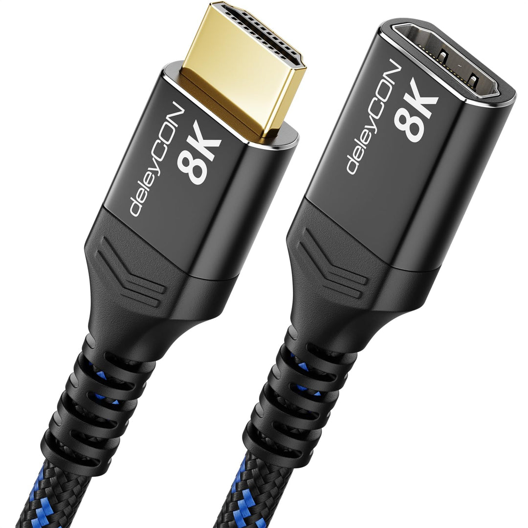 deleyCON 5m 8K HDMI 2.1 Verlängerungskabel - für TV, Monitor, PS4, PS5, Xbox, Dolby Atmos Soundbar e