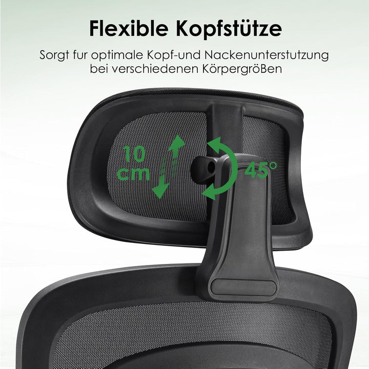 Farini Ergonomischer Stuhl Büro Computer Stuhl mit Rollen Schreibtisch für Bequemer Home Office Höhe