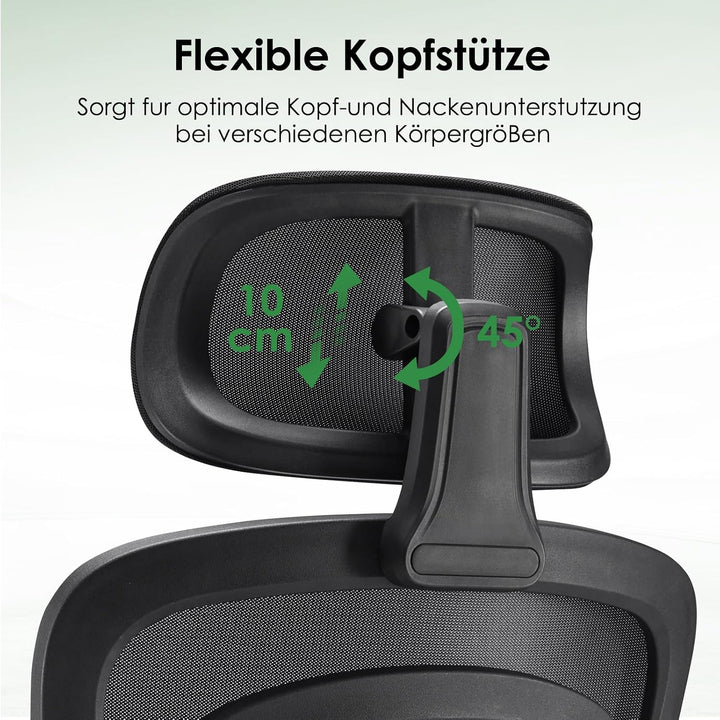 Farini Schreibtischstuhl mit Kleiderständer Bürostuhl Ergonomisch mit Verstellbarer Kopfstütze, Offi