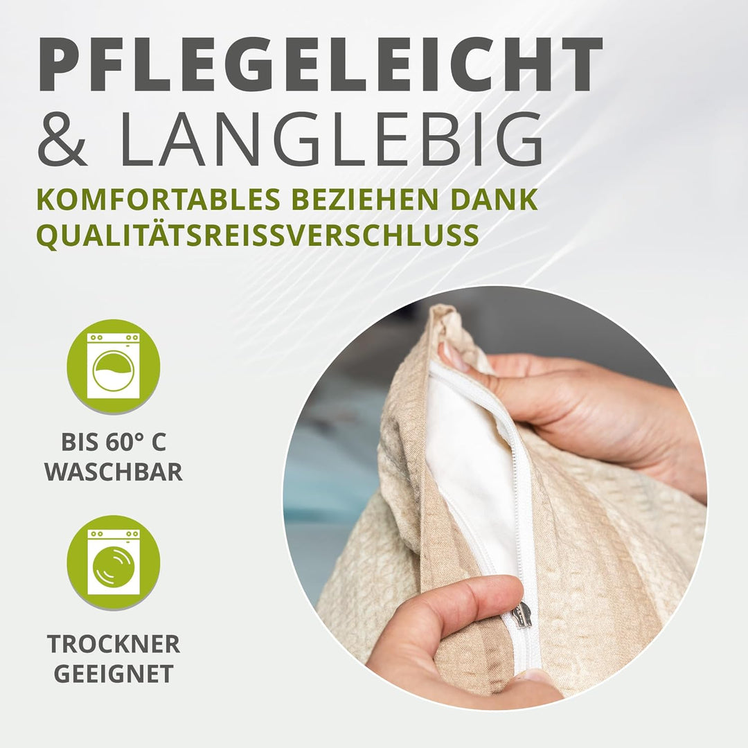 Traumschlaf Seersucker Bettwäsche Set •Bügelfrei• Maritimer Look Seemöven • mit Reissverschluss • 24