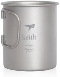 Keith Titan Becher Outdoor Mug Camping Tasse Mit Deckel Picknick Geschirr 450ml.ti3204, 450ml.ti3204