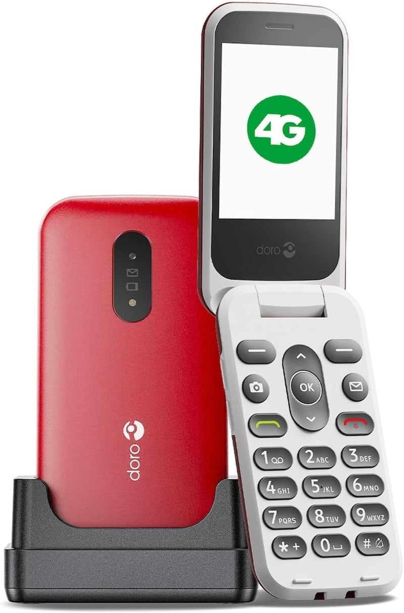 Doro 2820 4G Handy mit Klappdeckel für Senioren – grosse sprechende Tasten – Kamera – Bluetooth – As