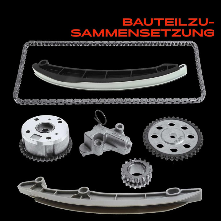 Frankberg Steuerkettensatz Kompatibel mit A1 8X1 A3 8P1 Golf V/VI 1K1 5K1 J-e-t-t-a III/IV 1K2 162 P