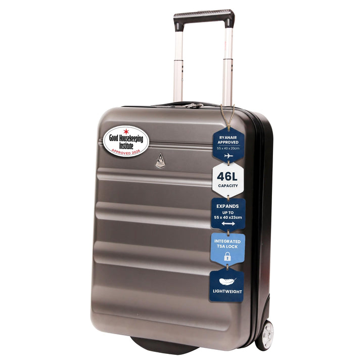 Aerolite Ryanair Reisekoffer mit 2 Rädern, maximale Zulassung, 40 l, Hartschale, 55 x 40 x 20 cm, au