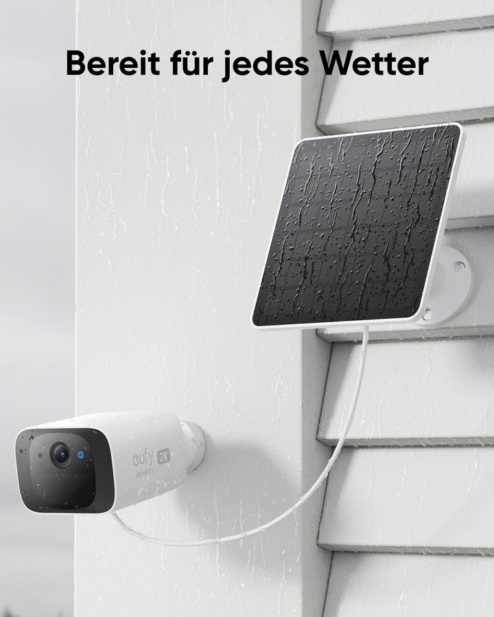 eufy Security Solarpanel (3W) Kompatibel mit eufyCam, Kontinuierliche Stromversorgung, IP65 wetterfe