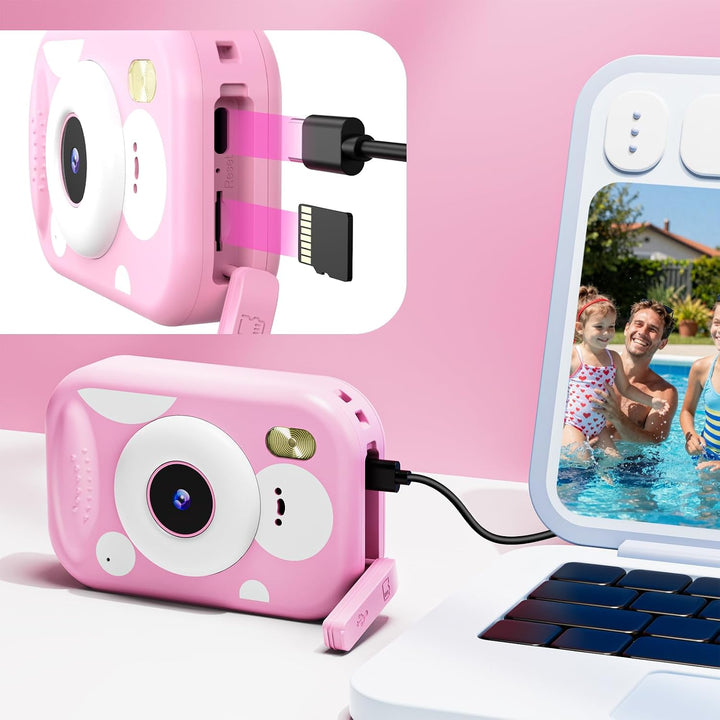 CHAKEYAKE Unterwasserkamera, IP67 10M/32.8FT Kinderkamera 1080P Digitalkamera mit 2.4" HD Bildschirm