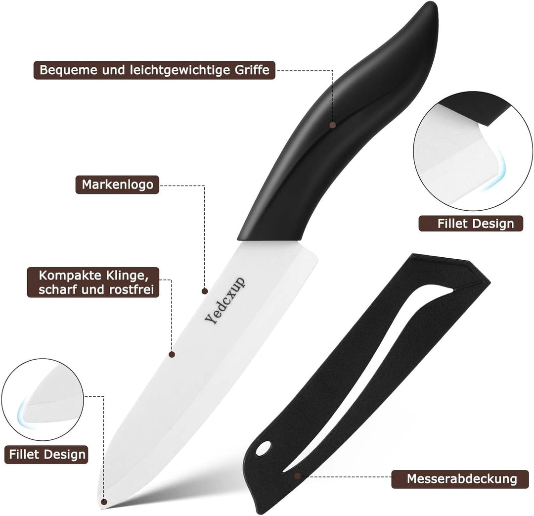 Keramikmesser - 5PCS Keramikmesser Set Liegt Gut in Der Hand und Scharf Keramik Messer, Die Messer S