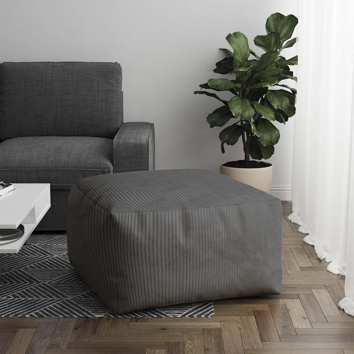 DreamRoots Pouf Hocker Comfort 70x70x40cm - Couch Hocker - Pouf Cord - Hocker Wohnzimmer - Fusshocke