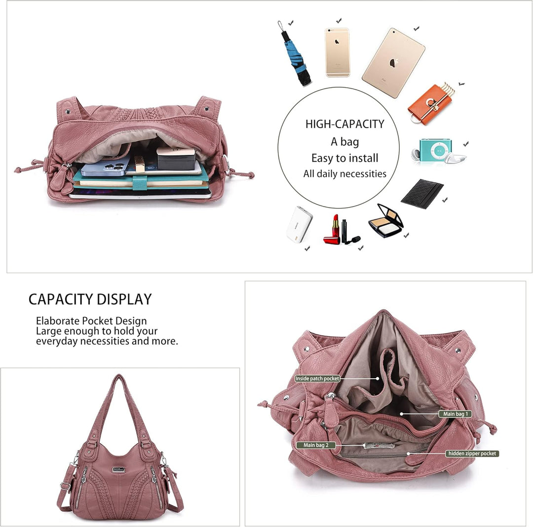 Angelkiss Frauen Top Griff Satchel Handtaschen Schultertasche Messenger Tote Washed Leder Geldbörsen
