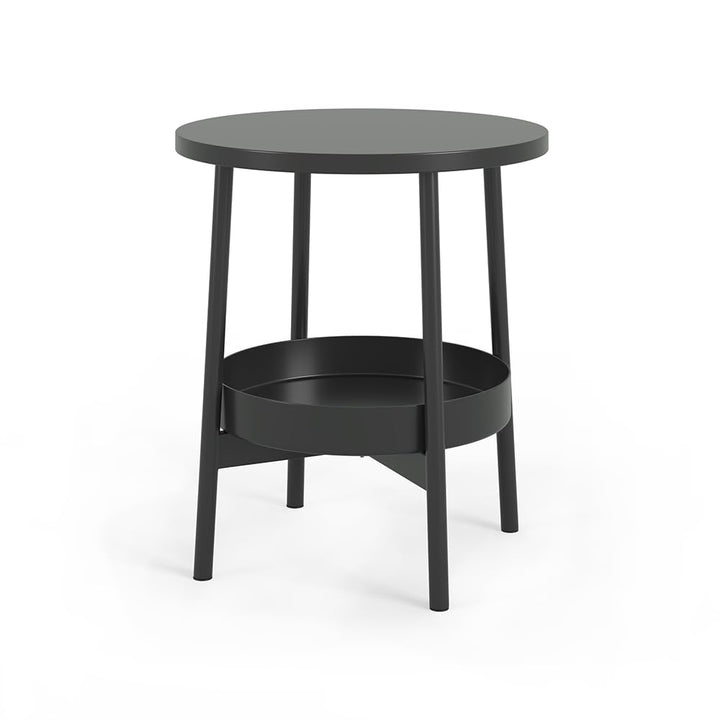 Vicco Beistelltisch Riono, Schwarz, 40 x 40 cm mit zusätzlicher Ablagefläche, Schwarz