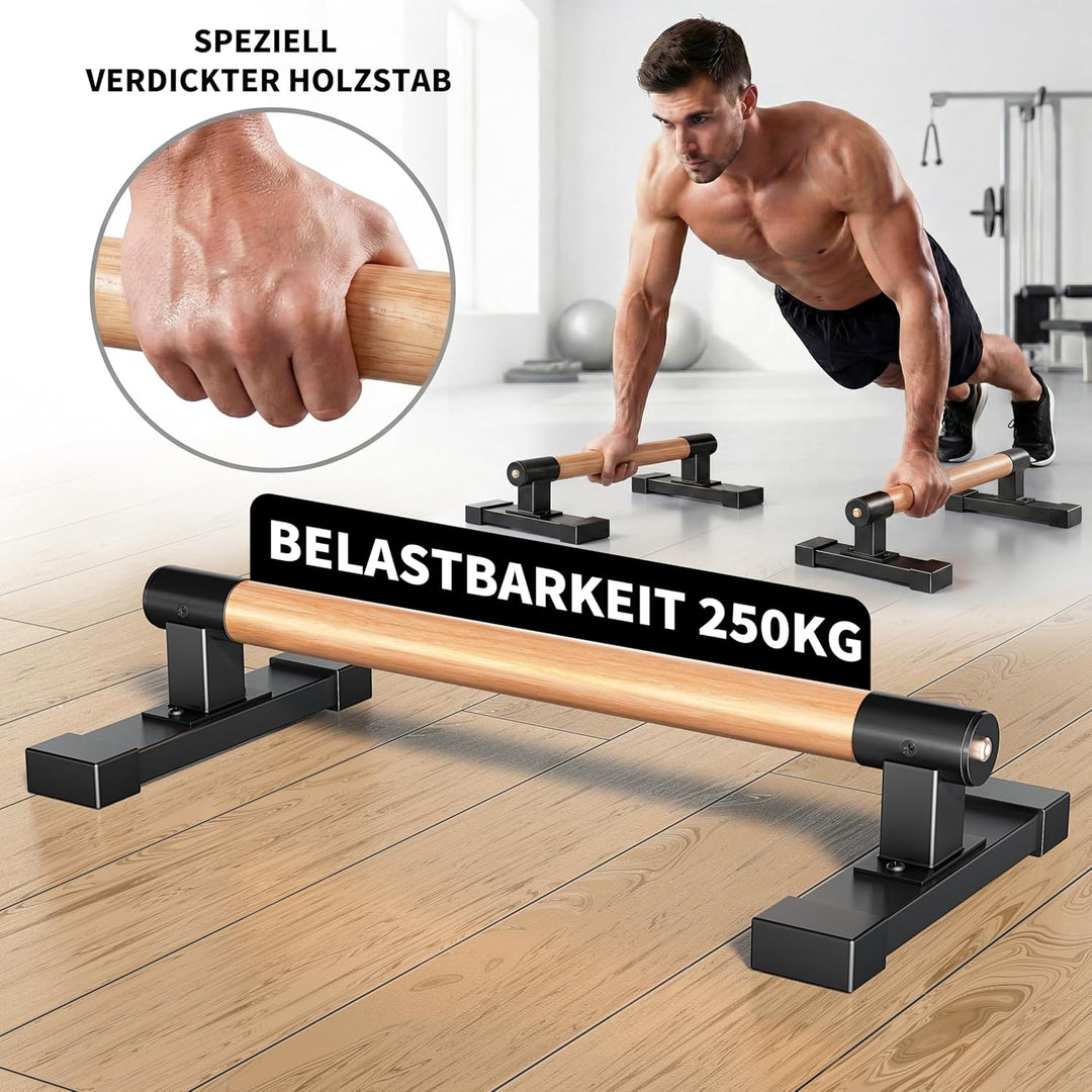 Parallettes Liegestützgriffe, Calisthenics-Liegestützstangen für Handstände und Krafttraining mit Bu