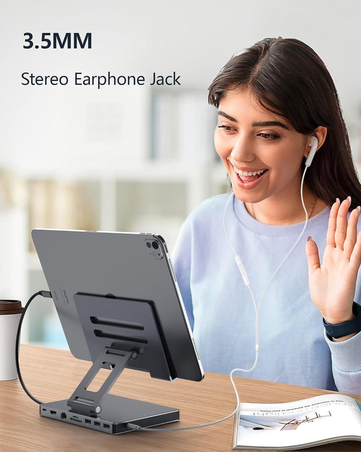 iPad Pro USB C Hub Stand, 9-in-1 Adapter für iPad Pro M4 M2 13 12.9 11 Zoll Docking Station Faltbar