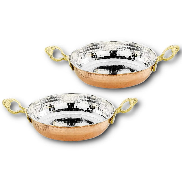 CasaXXl 3er Set Kupferpfanne türkisch aus massivem Kupfer - traditionelle Eierpfanne im Pfannen Set