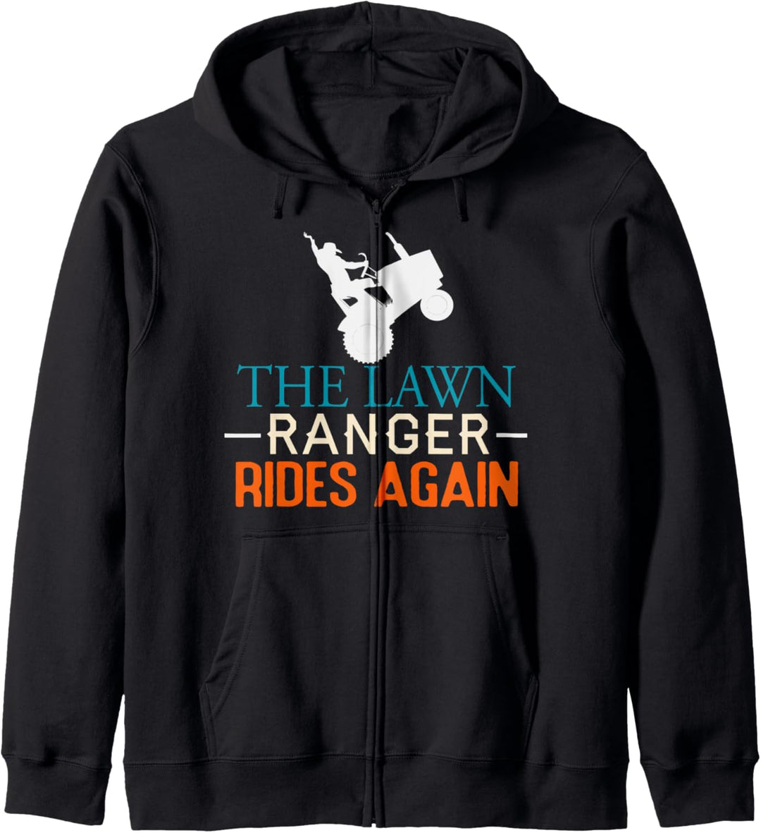The Lawn Ranger Rides Again Funny Lawn Mowing Tractor Retro Kapuzenjacke