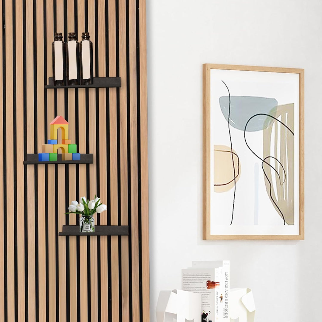 Regal für Akustikpaneele, 25×10cm Schwebende Hängeregal Slatwall Regale Metall Wandregale Akustikpan