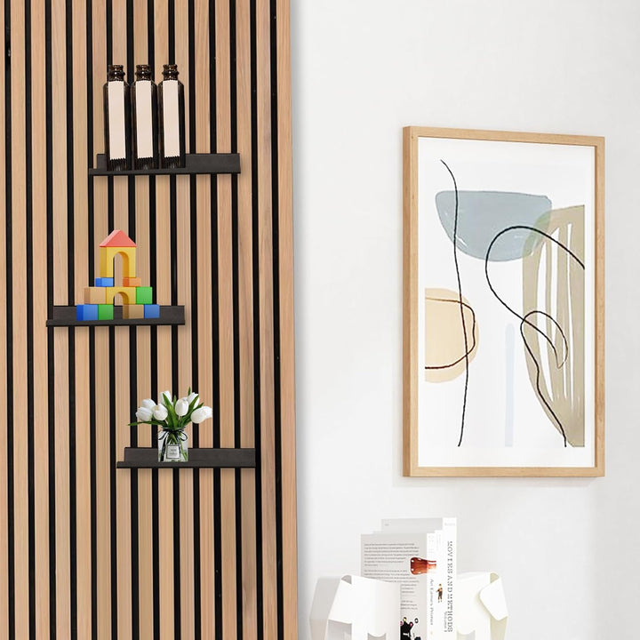 Regal für Akustikpaneele, 25×10cm Schwebende Hängeregal Slatwall Regale Metall Wandregale Akustikpan