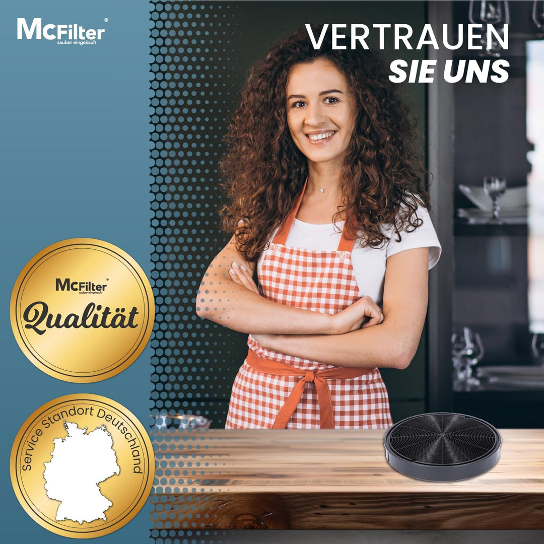2x Aktivkohlefilter Ø 200mm, EFF62, 2er Set für Dunstabzugshaube geeignet für Kohlefilter Franke 112