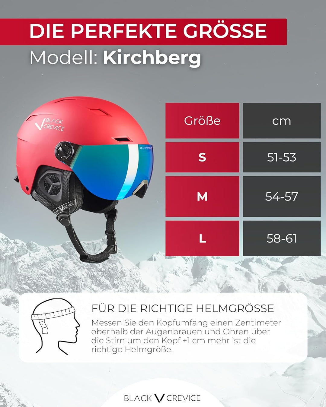 Black Crevice Skihelm mit Visier Kirchberg I Atmungsaktiver Skihelm Herren & Damen mit Lüftungsöffnu