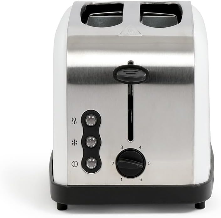 LIVOO DOD136W Frühstücksset, Vintage, Wasserkocher und Toaster,, Weiss